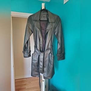 Dynamite - faux leather coat with belt - size small